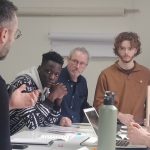 Étudiants et chargé de cours de l’École d’ébénisterie d’art de Montréal en stage international au Lycée des Métiers d’art de Saint-Quentin, France.