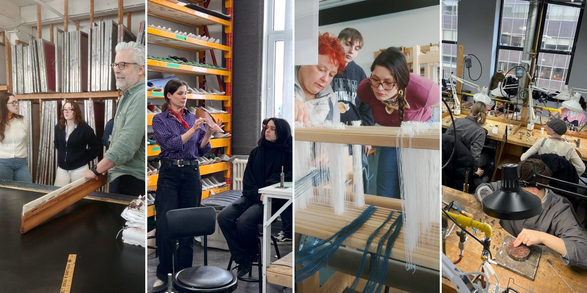 Visites d’écoles-ateliers par une délégation française en tapisserie d’ameublement dans le cadre d’un échange international à l’ÉÉAM.