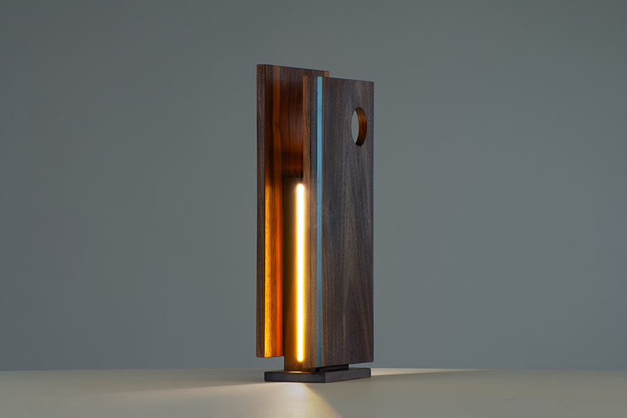 Lampe réalisée par Pascal Milland à l’École d’ébénisterie d’art de Montréal